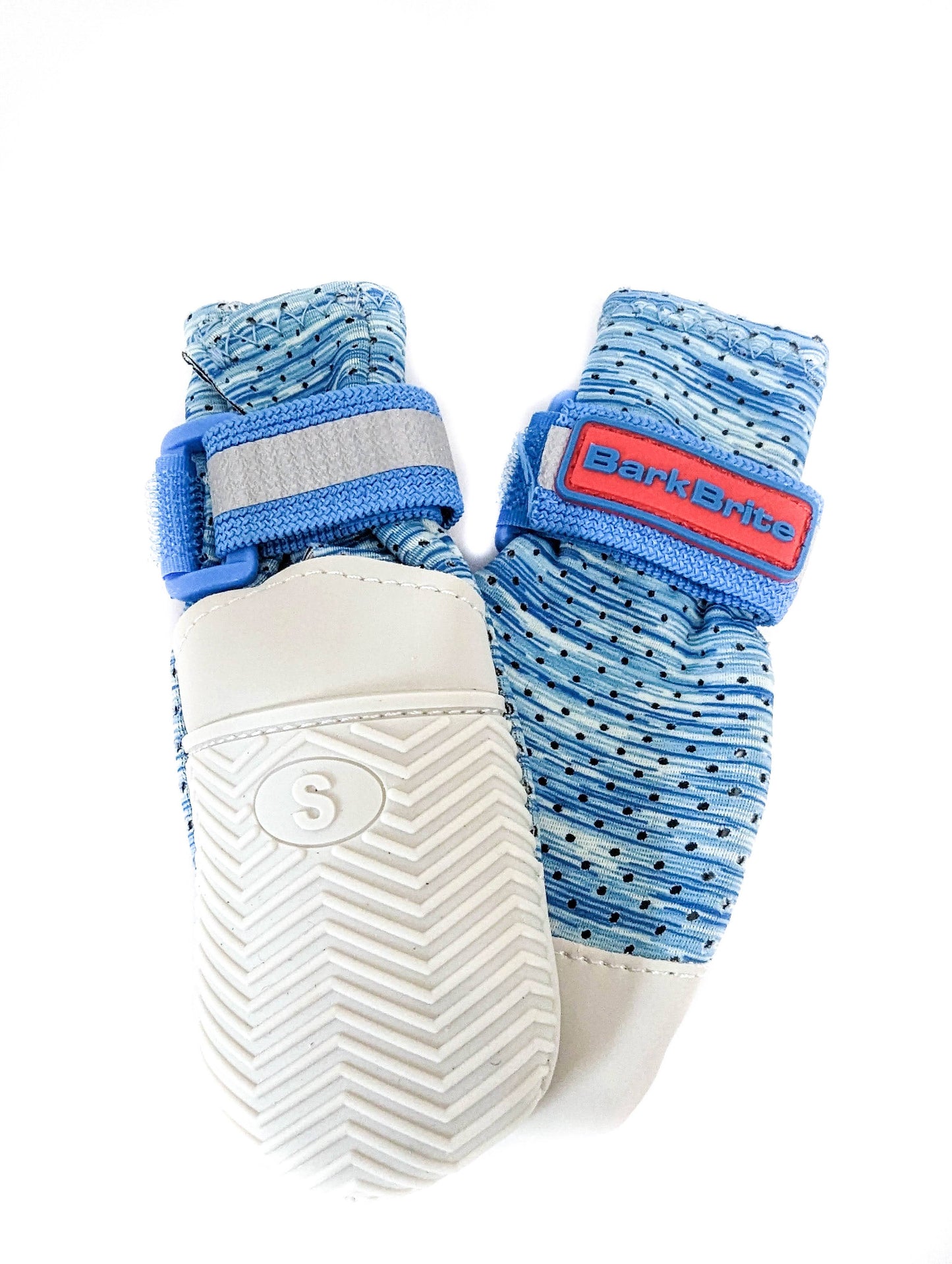 Close-up of Bark Brite all-season booties with paw grip