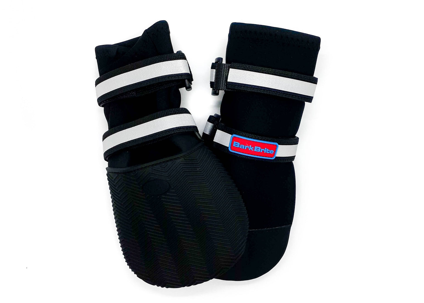 Flexible neoprene Bark Brite dog booties for outdoor play