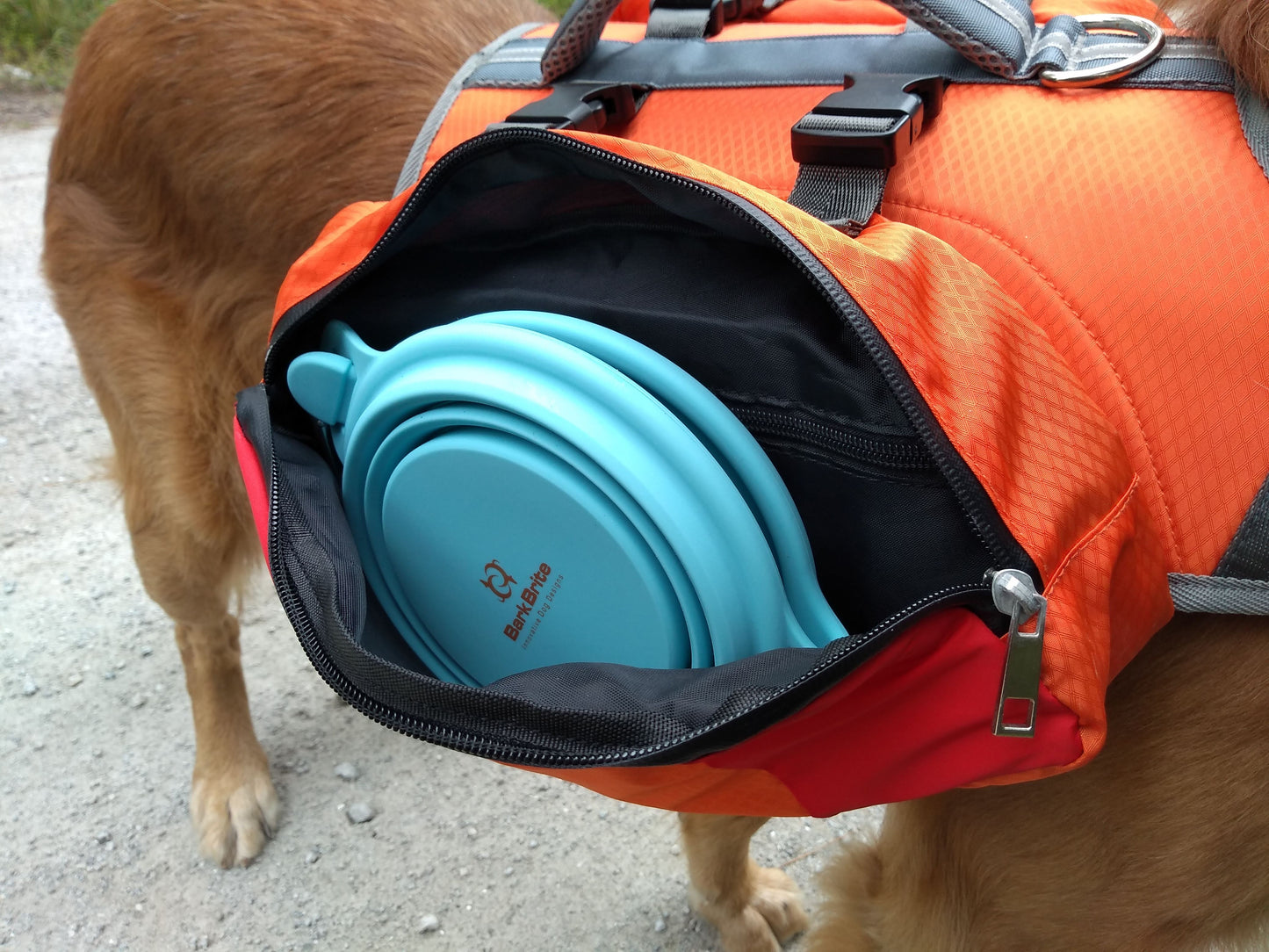 Bark Brite Collapsible Double Dog Bowl