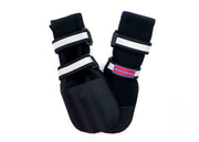 All-weather Bark Brite neoprene dog booties on trail