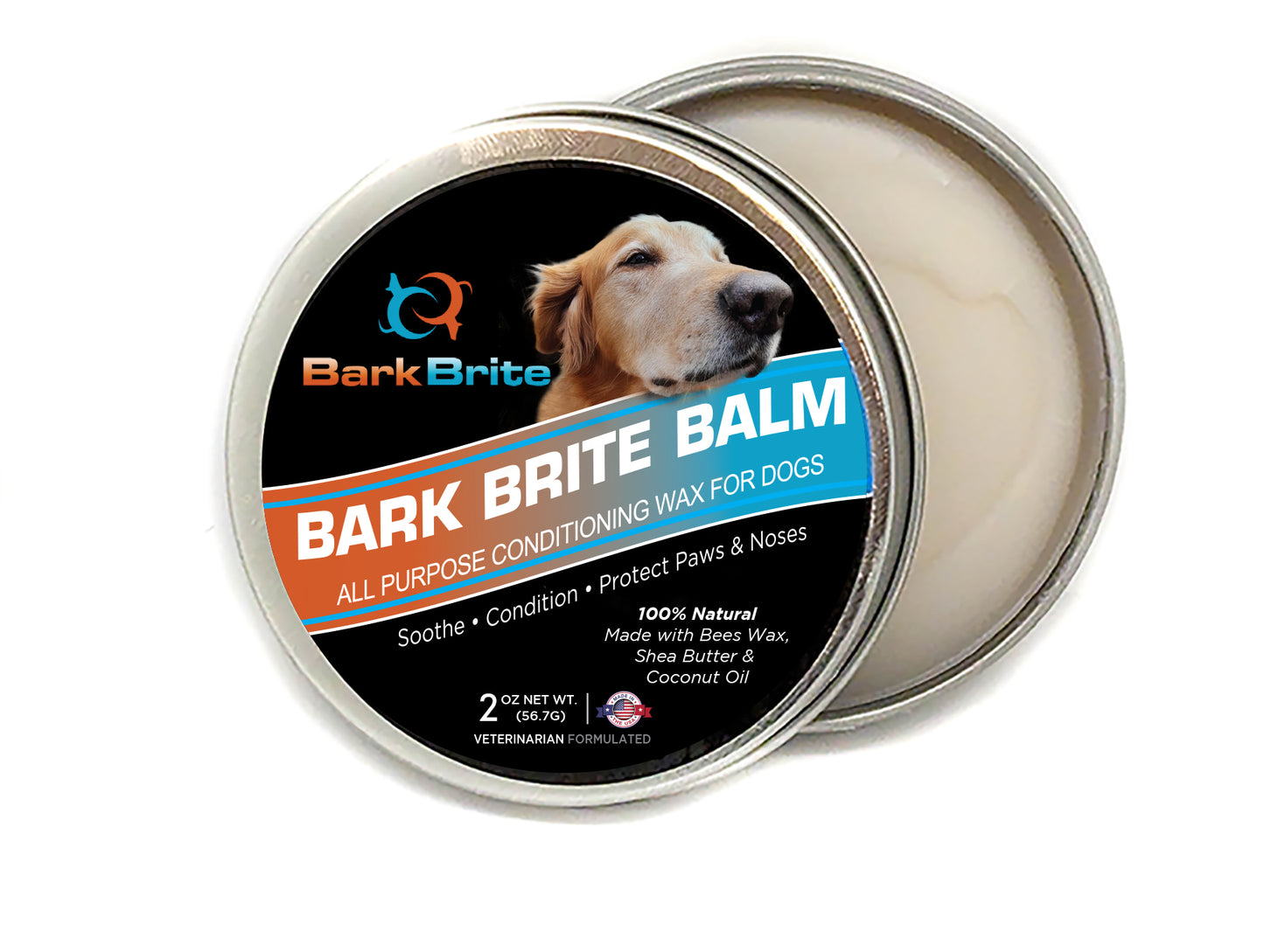 Bark Brite Balm- All Natural Conditioning Balm for Dog Paws and Noses